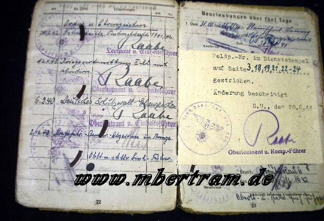 1005-11 Dokumente Pz.- Bergezug: Soldbuch, Verleihungs Urkunden
