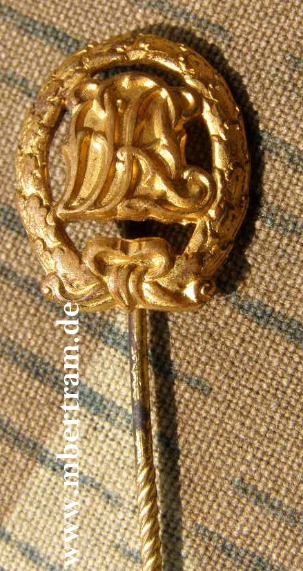 REICHSSPORTABZEICHEN DRL IN GOLD, 19mm Miniatur