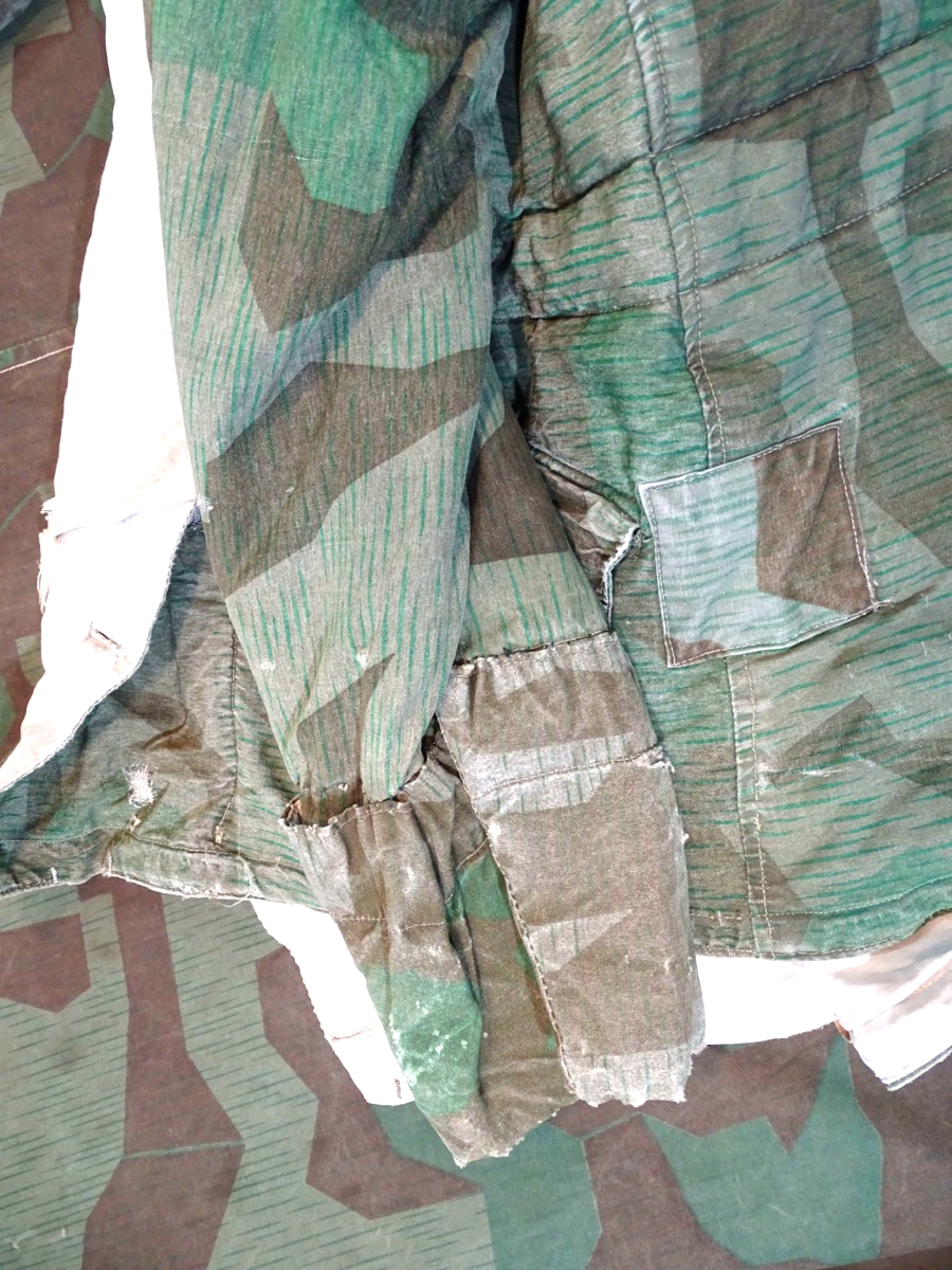 20950-17 Wehrmacht wendbare Wintertarnjacke, Splittertarn auf weiß, getragenes, ungereinigtes Stück
