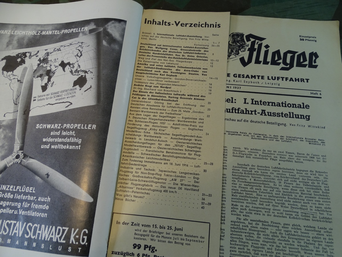 6 Ausgaben Der Deutsche Sportflieger 1937 6 Ausgaben Der Deutsche Sportflieger 1937