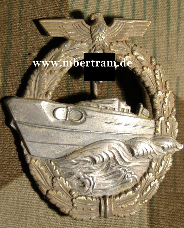 Schnellboot-Kriegsabzeichen 2. Form Feinzink, o.Hersteller