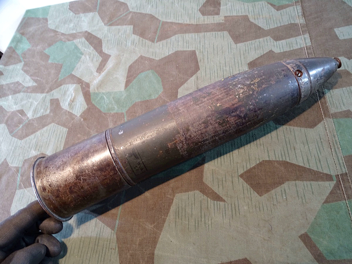7,5 cm Deko Spreng Granate mit Hülse und Zünder Le.I.G. 18/ Leichtes Inf. Geschütz 18