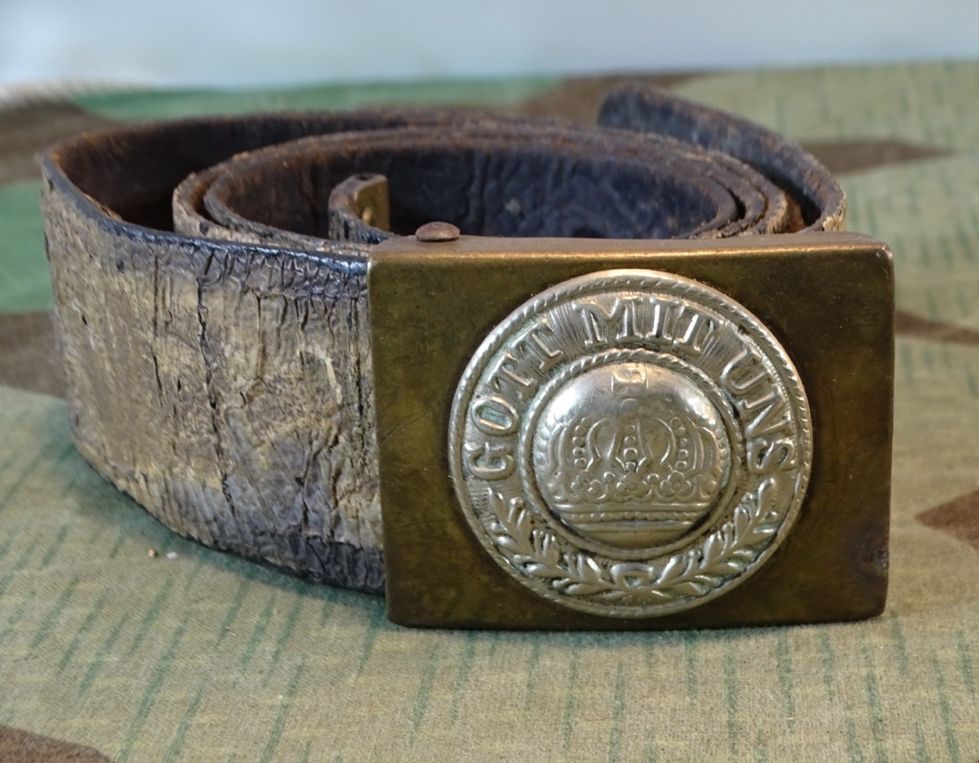 Weißer Parade Koppel deutsches Kaiserreich, Messingschloss mit aufgelötetem Emblem, nach 1895