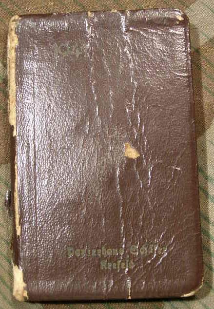 Taschenkallender von 1941 mit Einträgen eines dt. Soldaten.