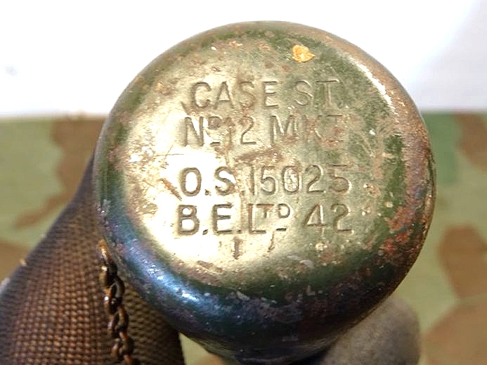Metallrohr ( für Ersatzfeder? Waffen Zubehör ? ) , Britisch, Case ST No 2, MK I, O.S.15025. B.E.L.Td