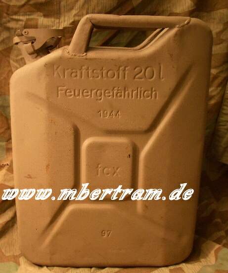 Wehrmacht Benzin Kanister, "fcx " Kraftstoff Feuergef. 1944