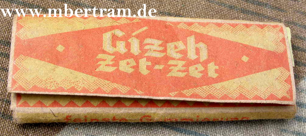 WH Zigarettenpapier "Gizeh Zet-Zet", -DRP- um 1944/45