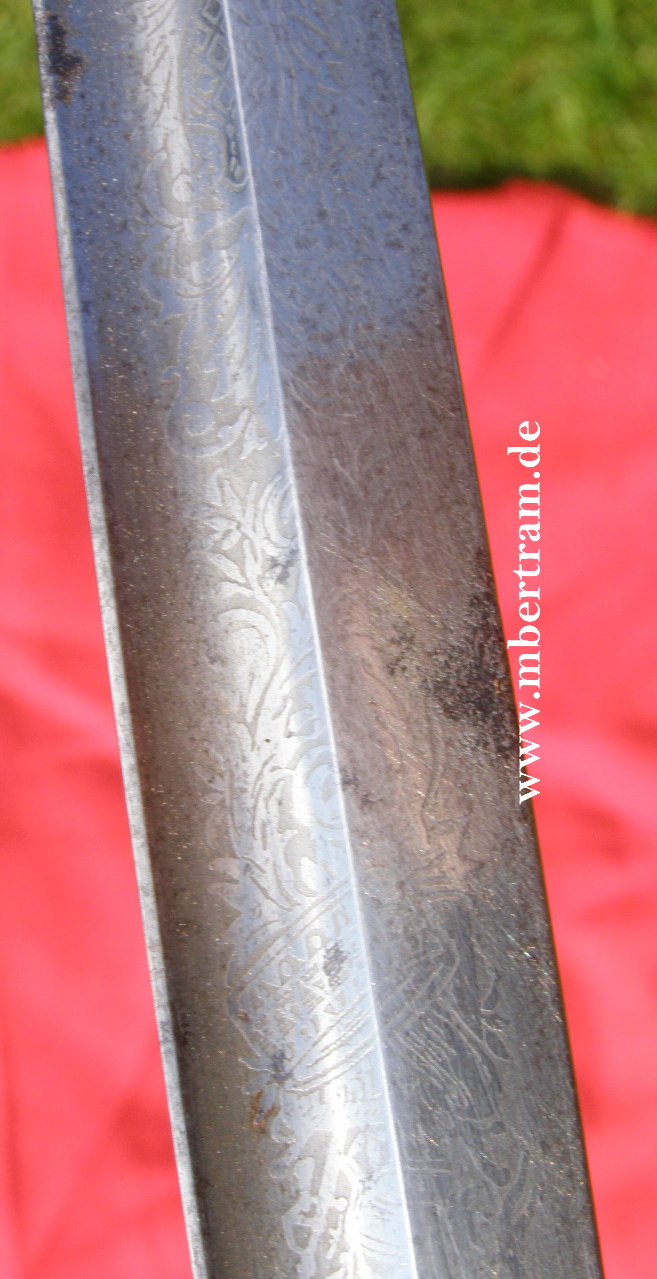 10385-12 Infanterie Offizierssäbel, Löwenkopfgriff, Lederscheide um 1890, WKC