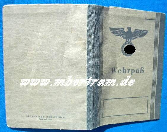 Wehrpass 2. WK, M 1939, BLANKOFORMULAR SELTENES UNIKAT!!