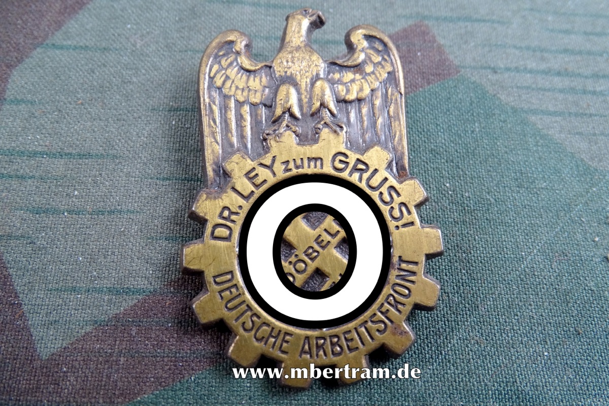 Treffabzeichen: Döbeln 31.07.1934, Dr. Ley zum Gruss! Deutsche Arbeitsfront