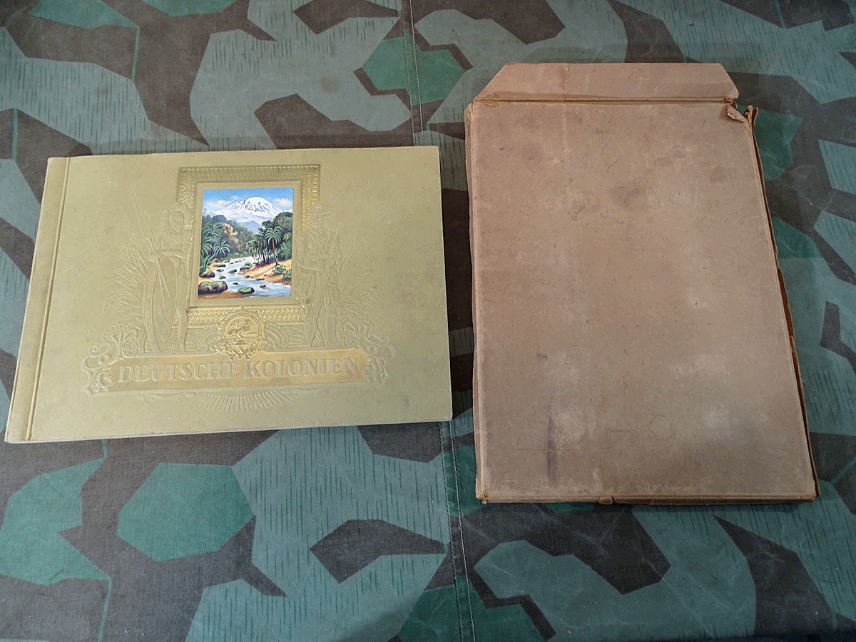 Cigaretten-Bilderdienst (Hrsg.): Deutsche Kolonien mit Pappschuber,  Bilder alle da- 