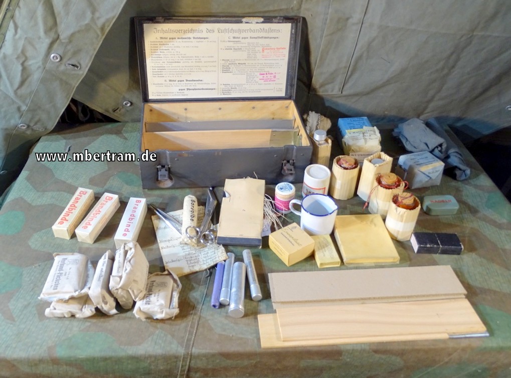 20058-1 Luftschutzverbandkasten mit kompletter Befüllung, Hahnerberg Apotheke Wuppertal