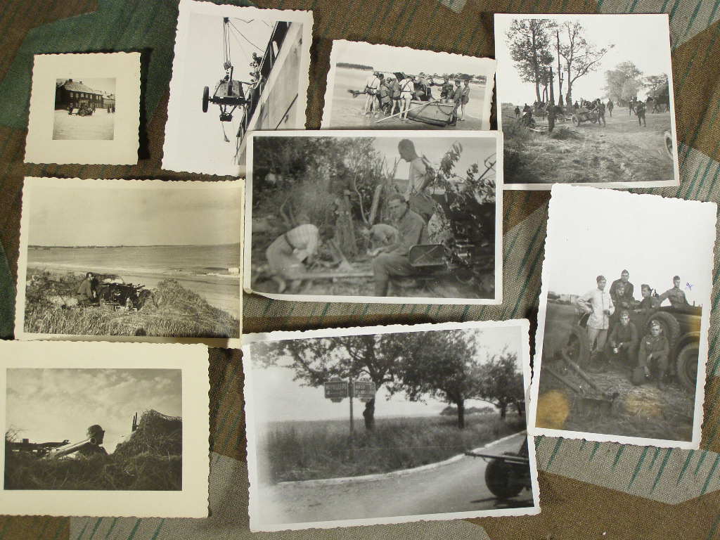 9 Fotos eines 3,7cm Pak-Geschützes