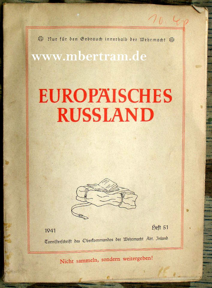 WH Landkarte "Europäisches Russland" 1941