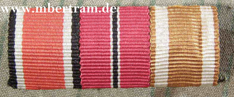 3er Bandspange: EK 2 39, Ostmed. Schutzwall Ehrenz.