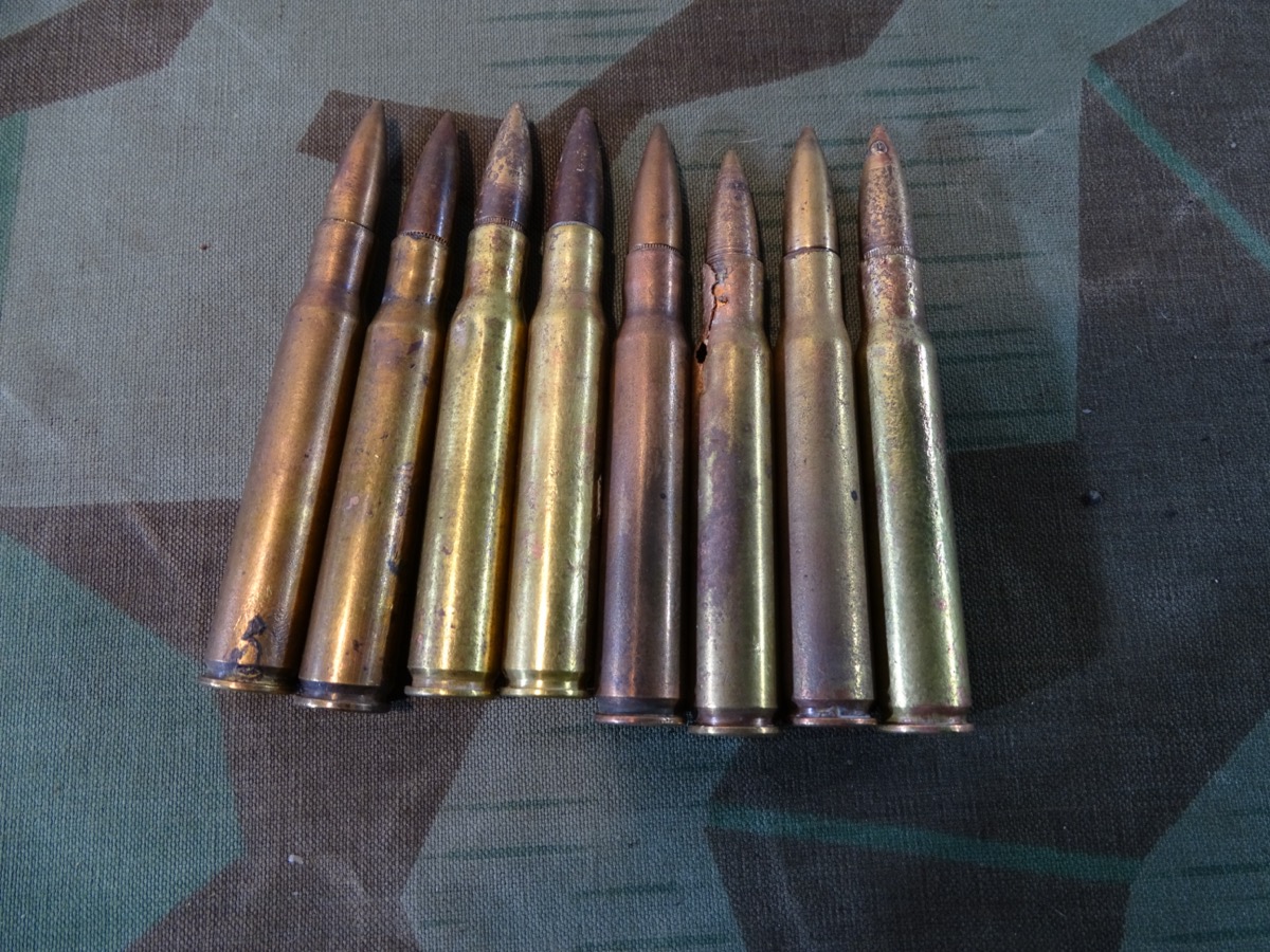 8 Stück US Deko Patronen cal. 30-06, alle DM 43 (Des Moines, Ankeny, Iowa)