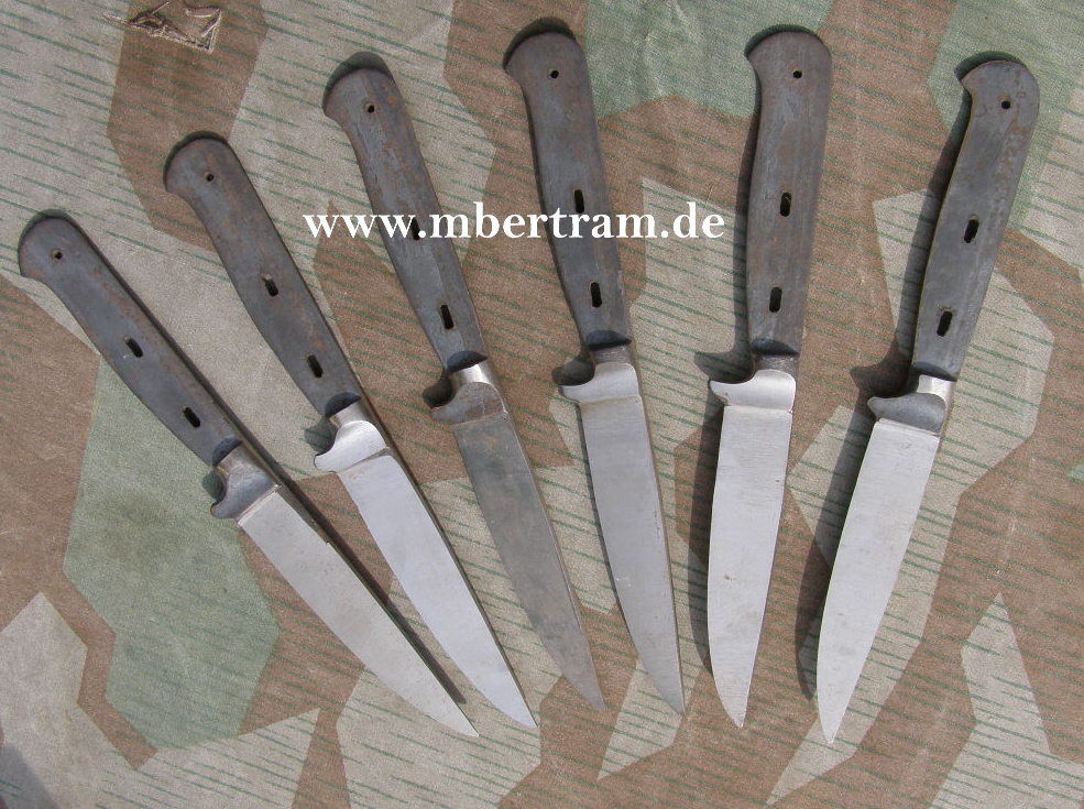 6 Klingen für Kampf- und Jagdmesser. Halbfertigteile.