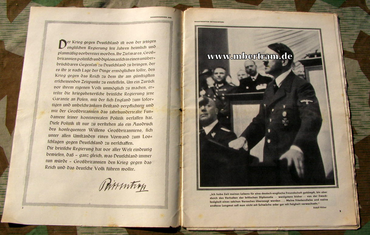 Illustrierter Beobachter, Sonderzeitung " Englands Schuld"