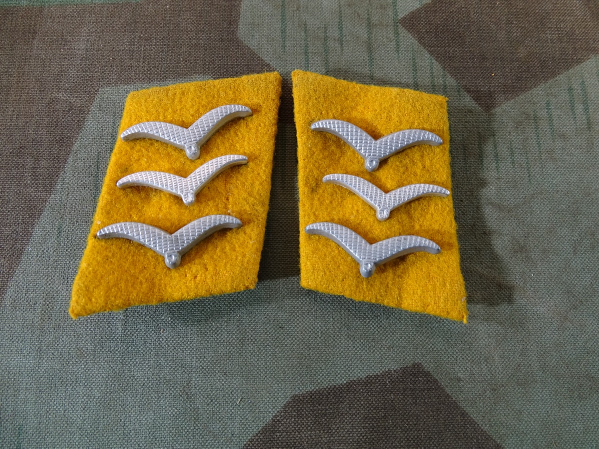 Paar Kragenspiegel Obergefreiter der Luftwaffe, fliegende Truppe