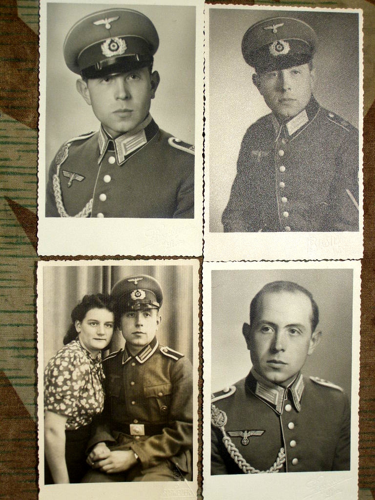 9 Fotos, Uffz. Heer, Inf.Rgt 133, Schirmmütze, Abzeichen