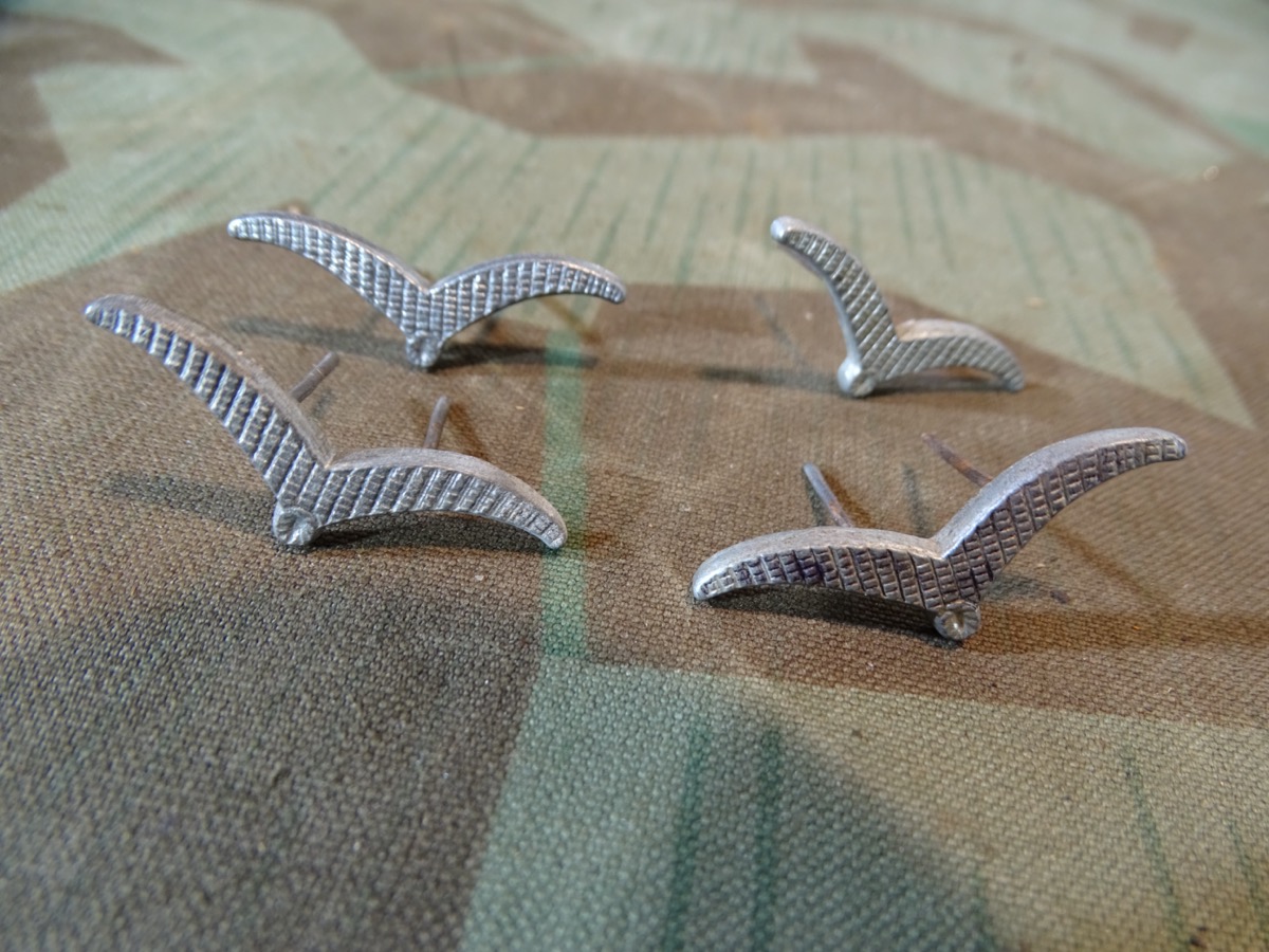 4 Kragenspiegel Schwingen Luftwaffe, in gleicher Optik, bis zum Rang Gefreiter ( Für Pärchen ), Hat. FSR