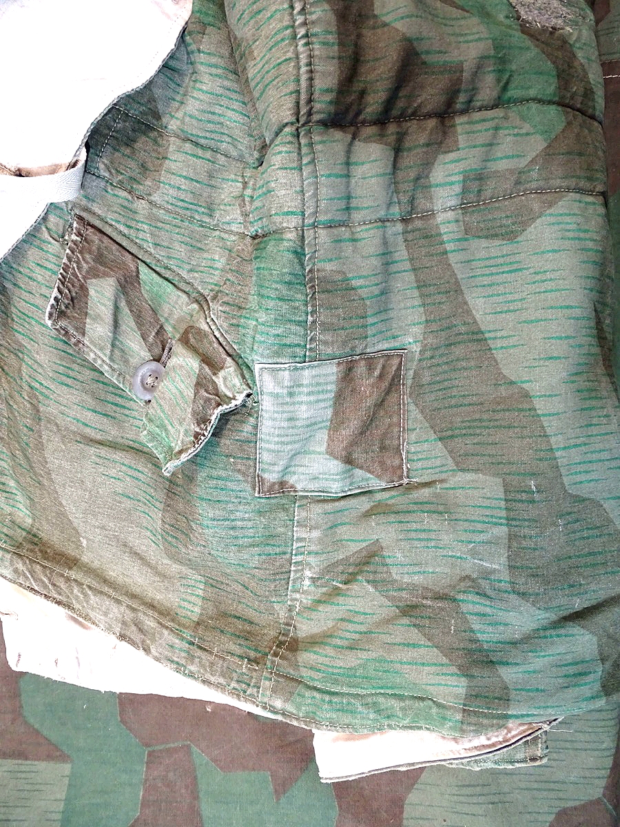 20950-16 Wehrmacht wendbare Wintertarnjacke, Splittertarn auf weiß, getragenes, ungereinigtes Stück