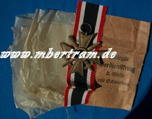 KVK 1939 2. KL. m.Schwertern. Mit Tüte, Foerster &amp; Barth