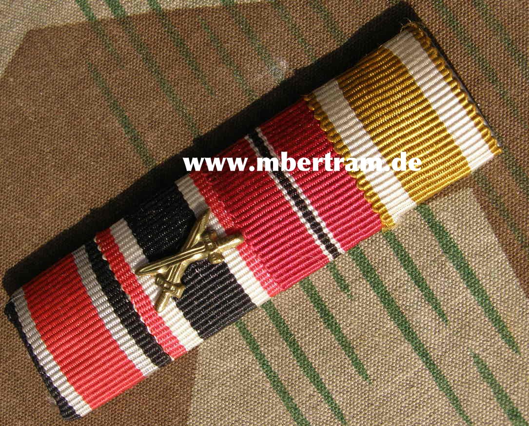 4er Bandspange: EK 2 1939, KVK 1939, Ostmed., Schutzwall