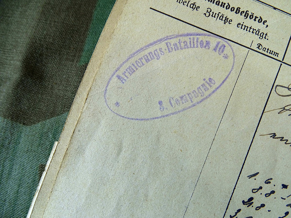Militärpass u. Ers. Res. Pass 1915-1918- 1.Weltkrieg, Flandern, Somme, Armierungs Btl. 10, 3. Cp. Militärpass u. Ers. Res. Pass 1915-1918- 1.Weltkrieg, Flandern, Somme, Armierungs Btl. 10, 3. Cp.