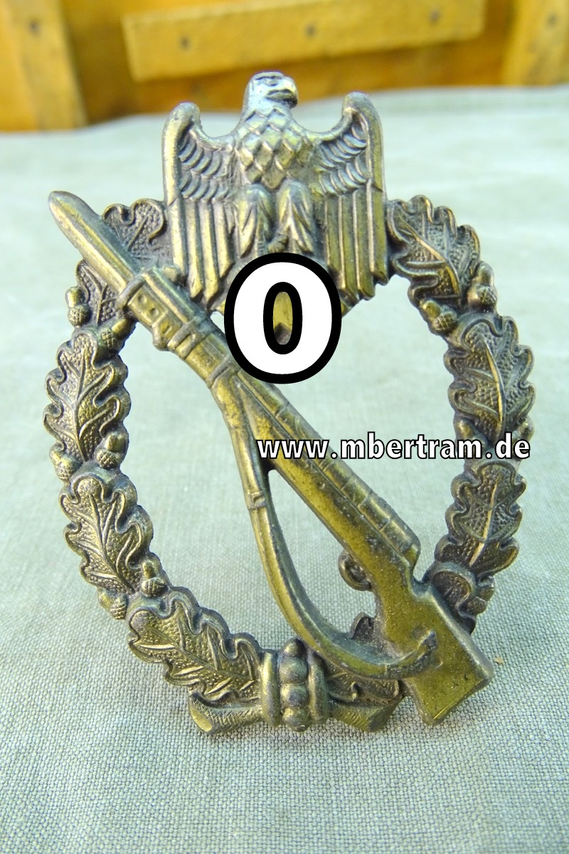 Infanteriesturmabzeichen in Bronze, Feinzink bronziert, Eugen Schmidthäuser Pforzheim