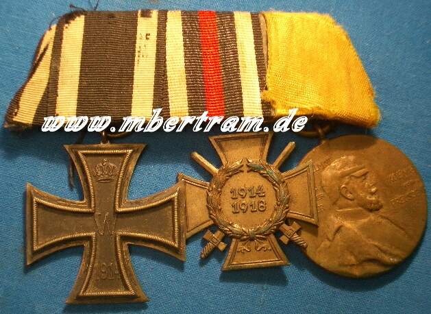 3er Ordensspange EK 2 14, Ehrenkr.f.Frontk., Centenarmed.
