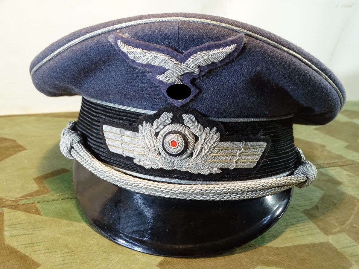 Replik : Luftwaffen Offiziers Schirmmütze mit Effekten. Marke Standart, Hochwertig gefertigt