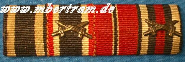 4er Bandspange, EK2 1914,KvK,.Ostmedaille, Ehrenkr.f.Frontk