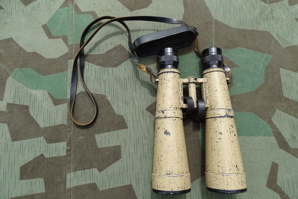 Wehrmachts Dienstglas 10X50 bmj, lehmgelb, " Panzerfernglas "