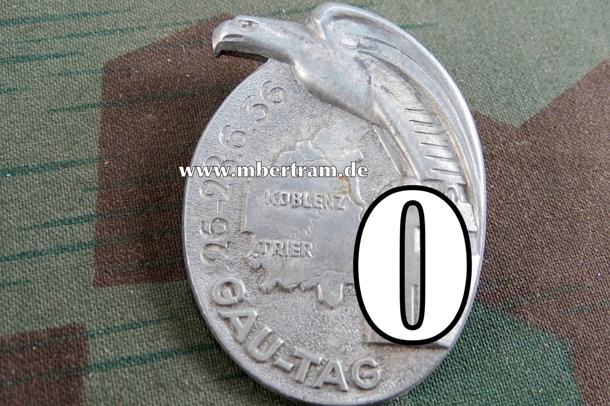 Gautag 26. - 28.6.1936 Koblenz-Trier , Metallabzeichen, an Nadel