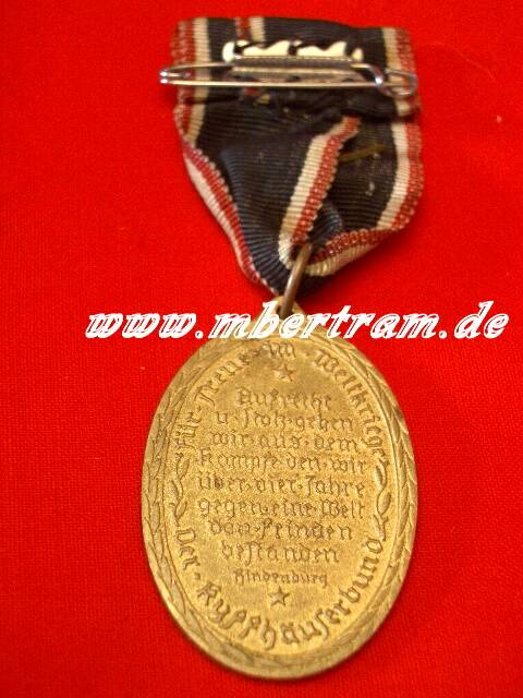 Kriegsdenkmünze 1914-18 des Reichskriegerbundes, Band mit Schwertern