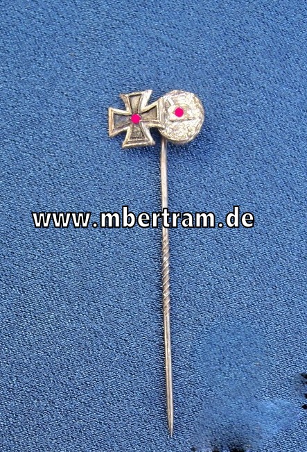 Miniatur zum EK II 1939 und Verwundetenabzeichen 1939 in silber