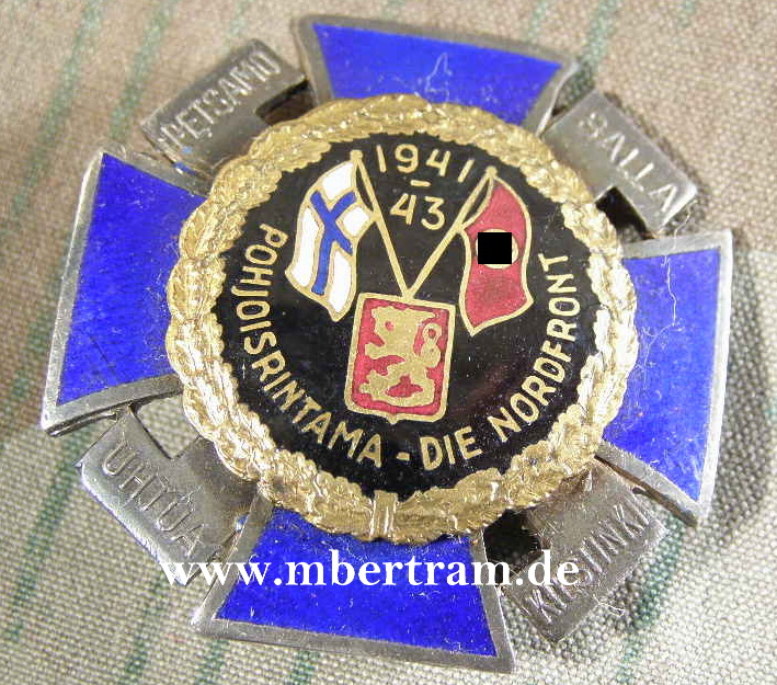 Nordfront Kreuz 1941 - 1942 blau/schwarz emailliert