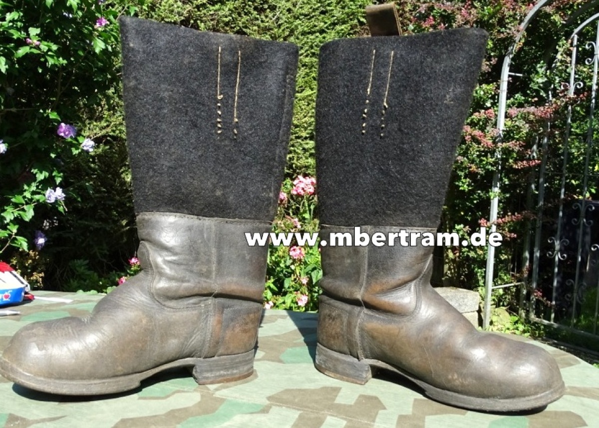 Wehrmacht Winterstiefel, Mannschaften, 1943, Filzschaft Gr. ca 44/45.
