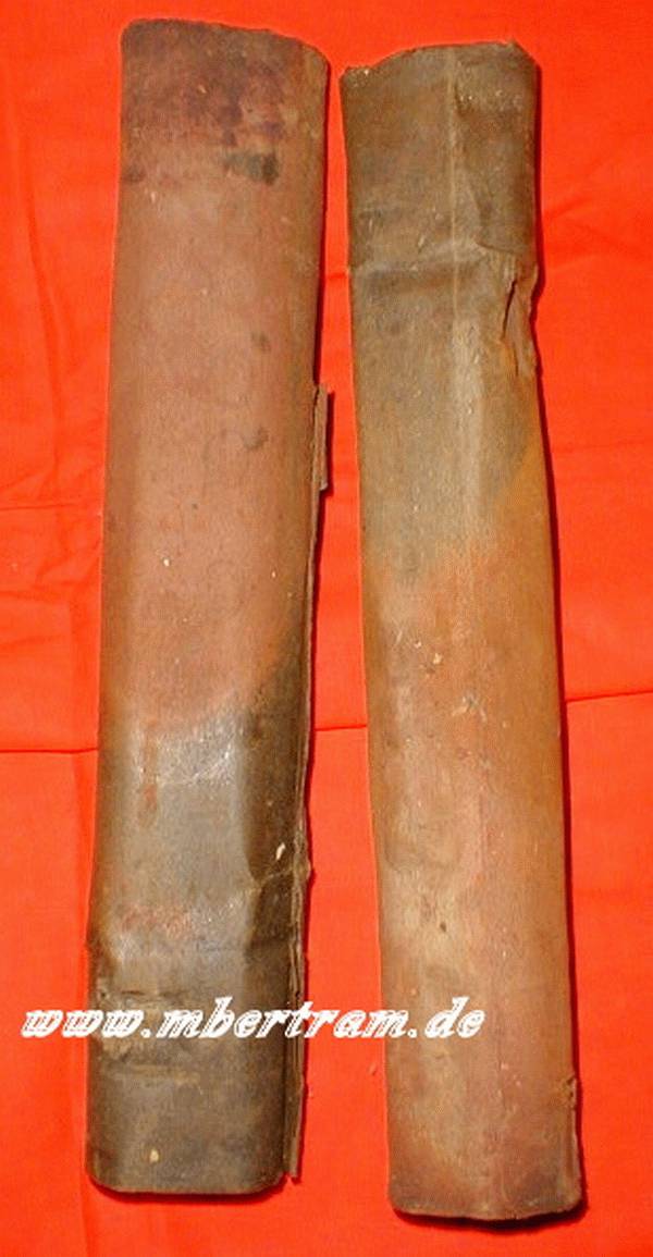 2 TRANSPORTRÖHREN AUS PAPPE FÜR 3,7 CM MUNITION