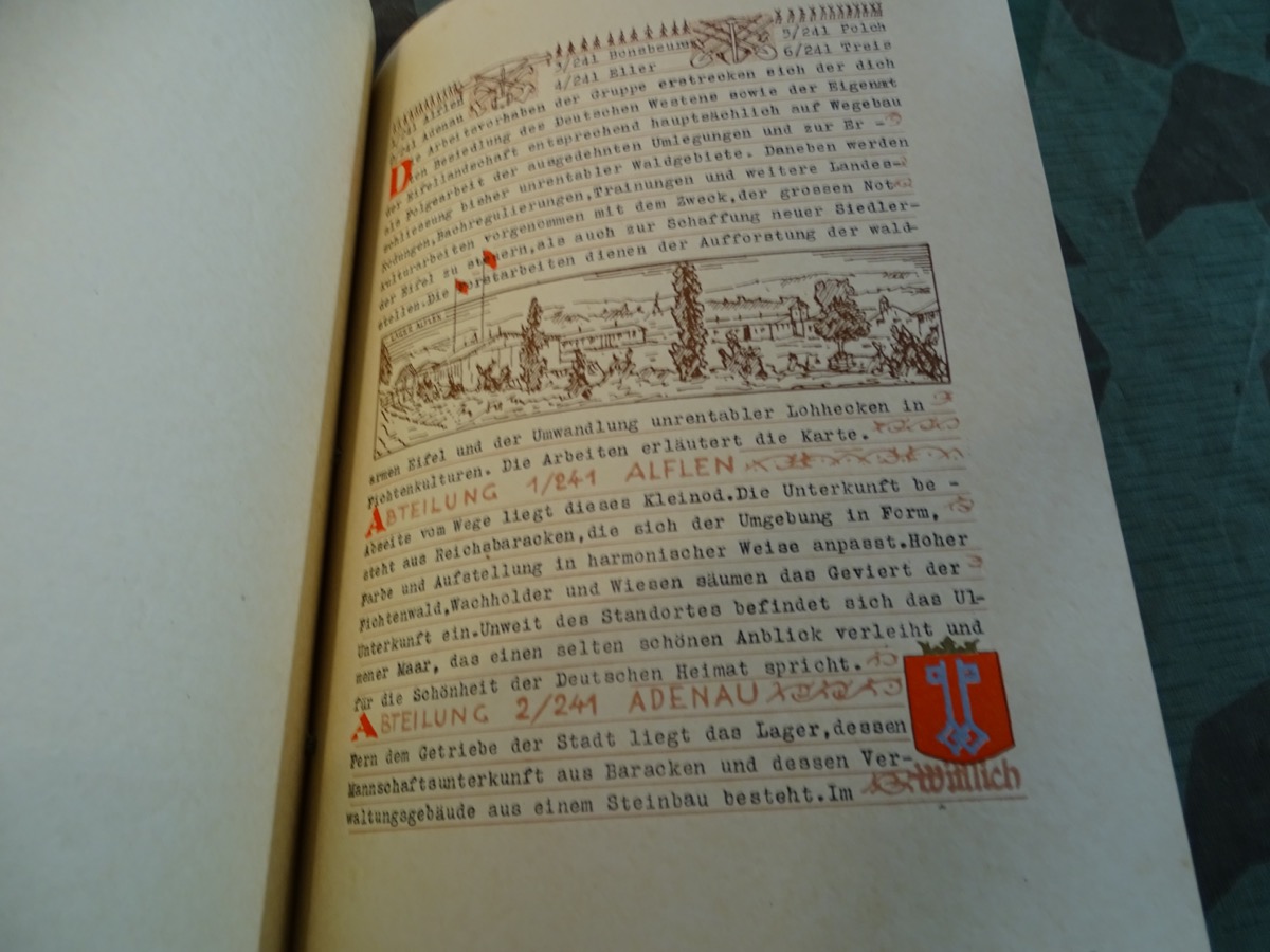 Gau Chronik über die Anfänge des Arbeitsgaues XXIV Mittelrhein. Seltenes und aufwendig gestalltetes Buch-