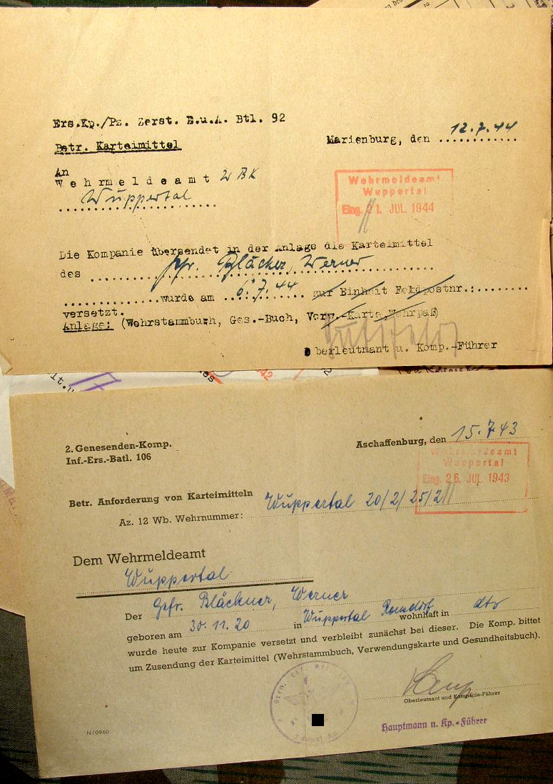 624-14 Wehrstammbuch Nahkpf Ausbildung, Pz.Vern.abz.,EK2, NkSp.