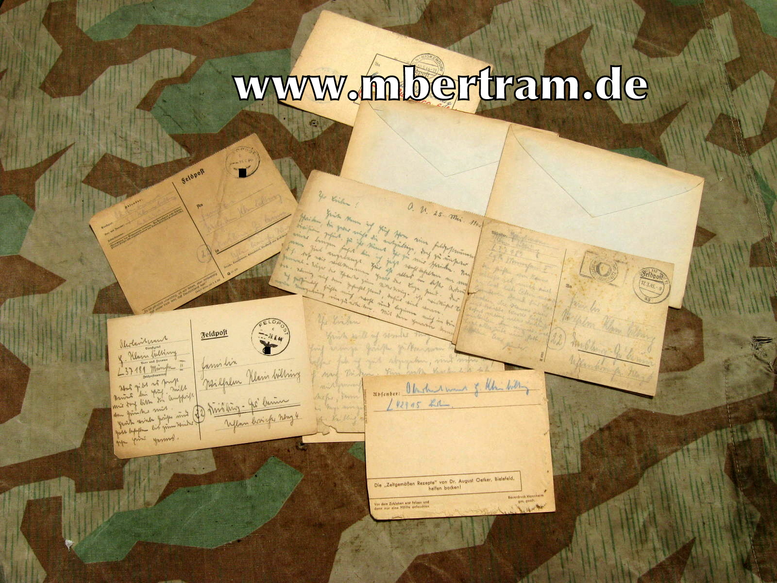 11 Feldpostbriefe. Oberleutnant G. K. II/ Flak Rgt. 14