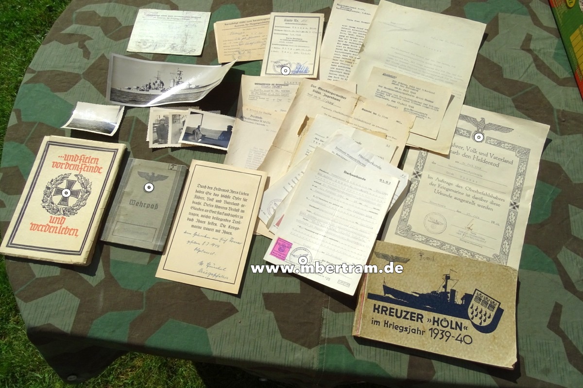 Kriegsmarine Nachlass Maschinenhauptgefreiter Erich T., gefallen 1944