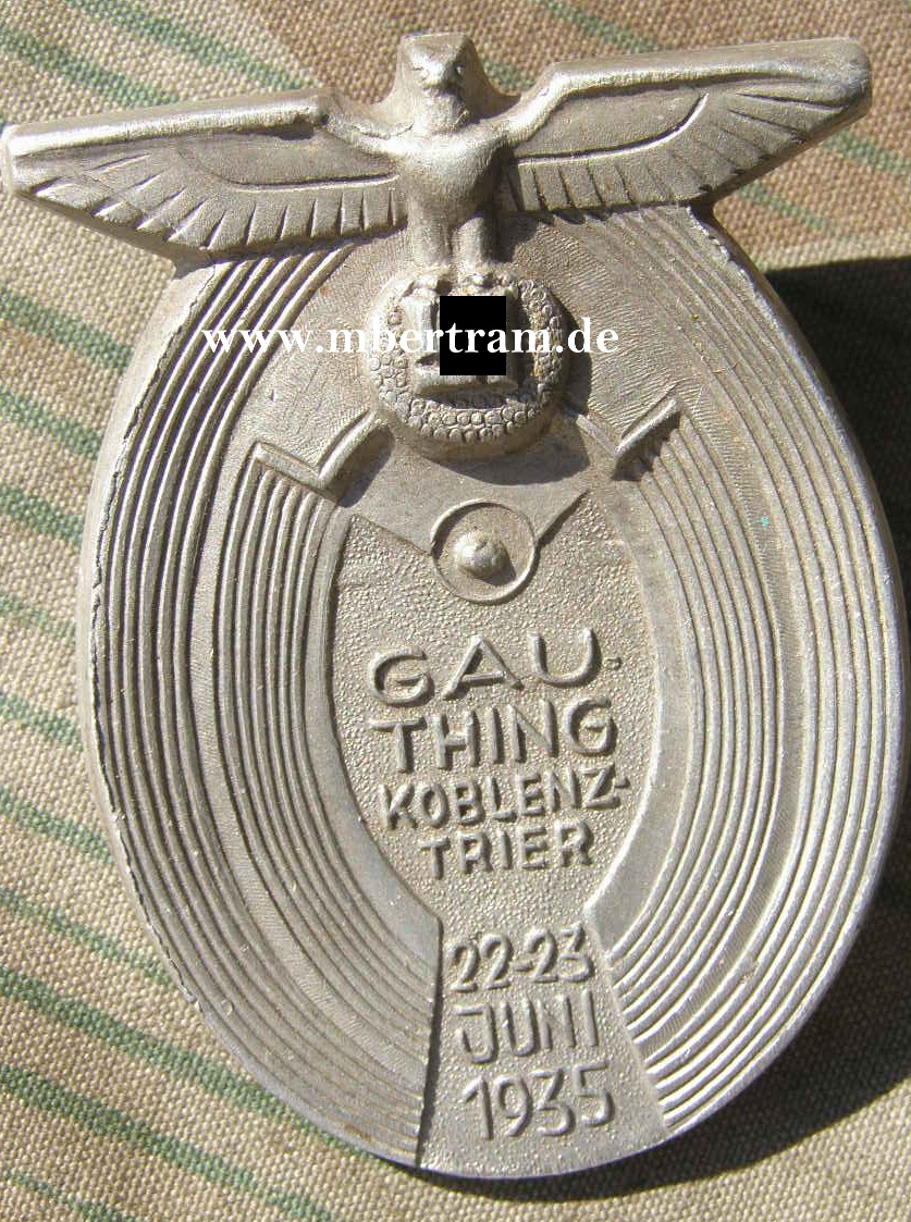 Gau Thing Koblenz Trier 22.-23. Juni 1935, Metall