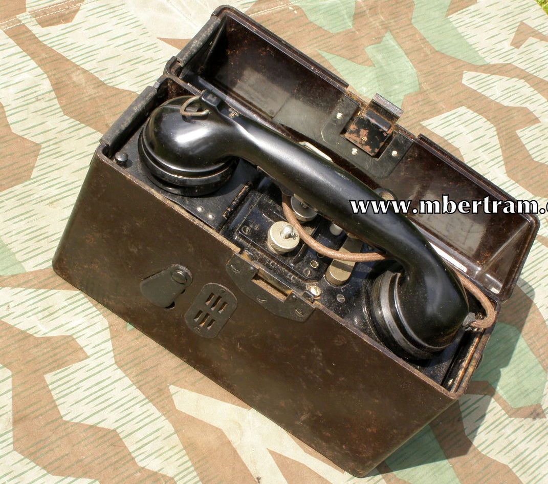 Wehrmachts Feldtelefon, Hörer u. Kurbel 1939/ WaA Adler