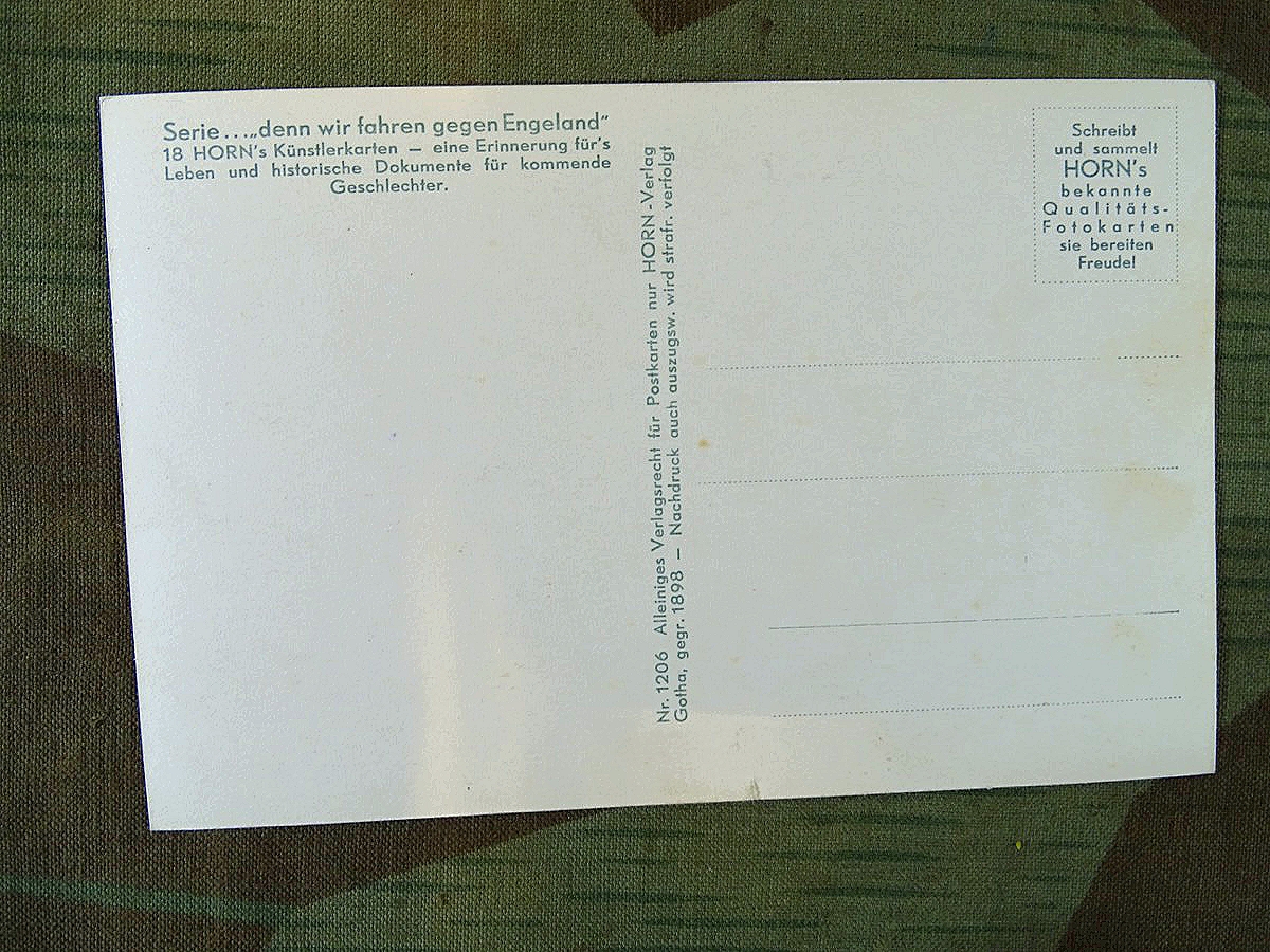 Propaganda Postkarte Kriegsmarine mit Liedtext Denn wir fahren gegen Engeland