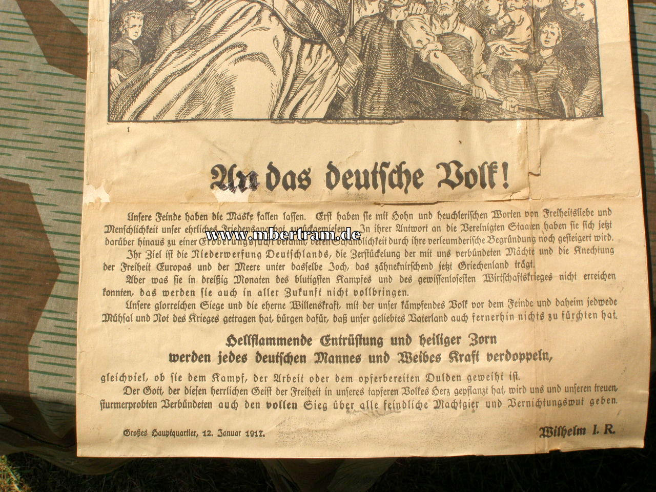 Durchhalte Propaganda Plakat 1. WK deutsch, 1917