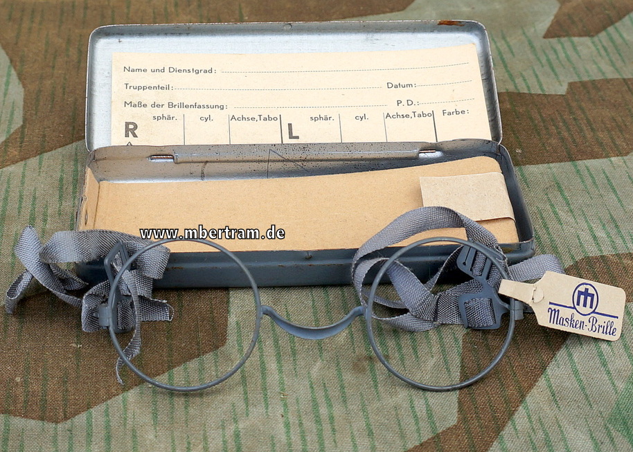 Wehrmacht Maskenbrille in Behälter