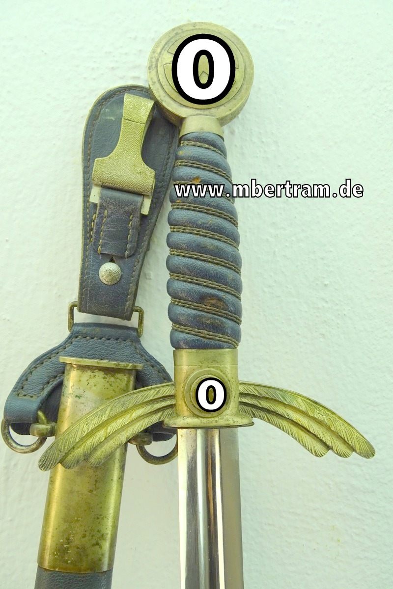 Luftwaffe Offiziers Fliegerschwert, schwere Neusilber Variante, " SMF SG "